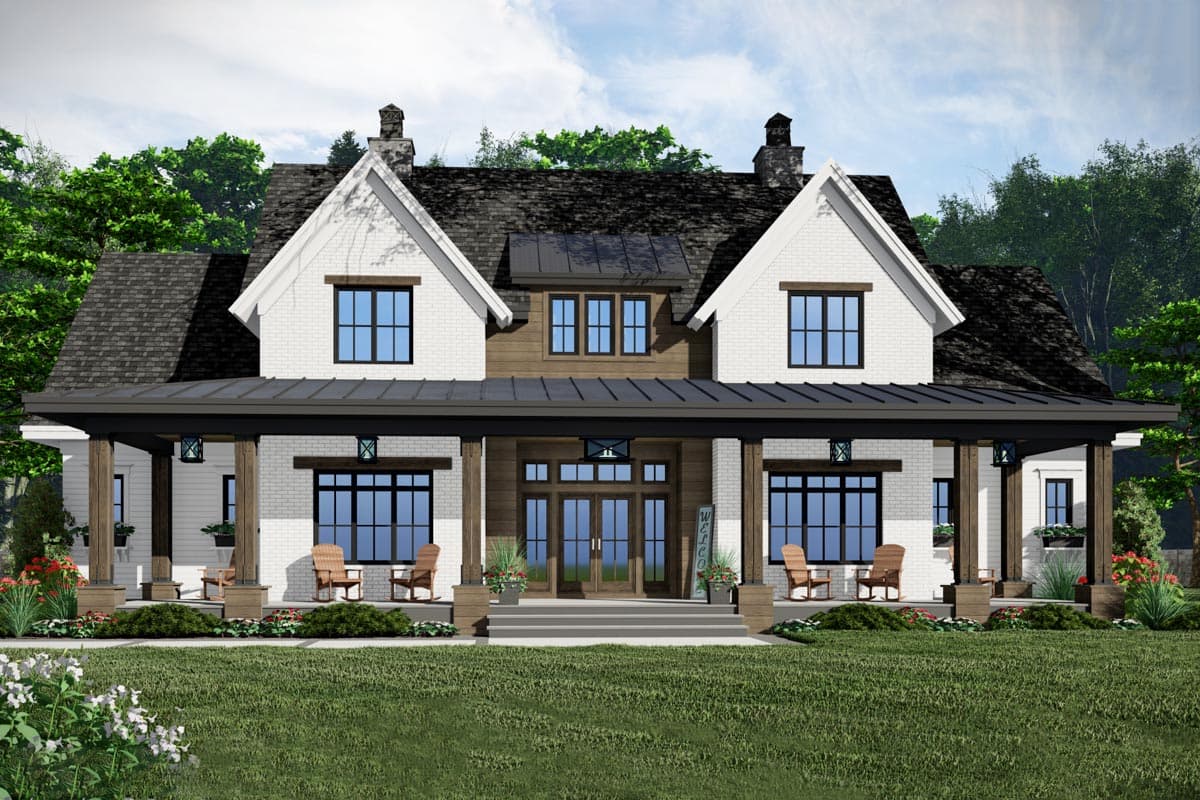 Plan 14771RK: 3 Bed 3264 Sq Ft Modern Farmhouse Plan with Home Office and Bonus Expansion - Image #4 - Country, Farmhouse, Modern Farmhouse