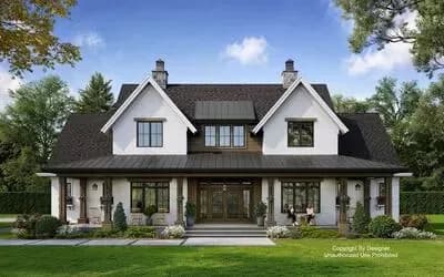 3 Bed 3264 Sq Ft Modern Farmhouse Plan with Home Office and Bonus Expansion