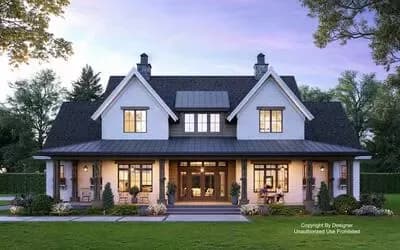 5 Bedroom Modern Farrnhouse Plan Under 3500 Square Feet with Bonus Expansion