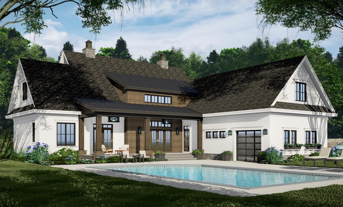 Plan 14773RK: 3264 Sq Ft 4 Bed Modern Farmhouse with 2-Story Great Room and Bonus Room Expansion - Image #8 - Country, Farmhouse, Modern Farmhouse