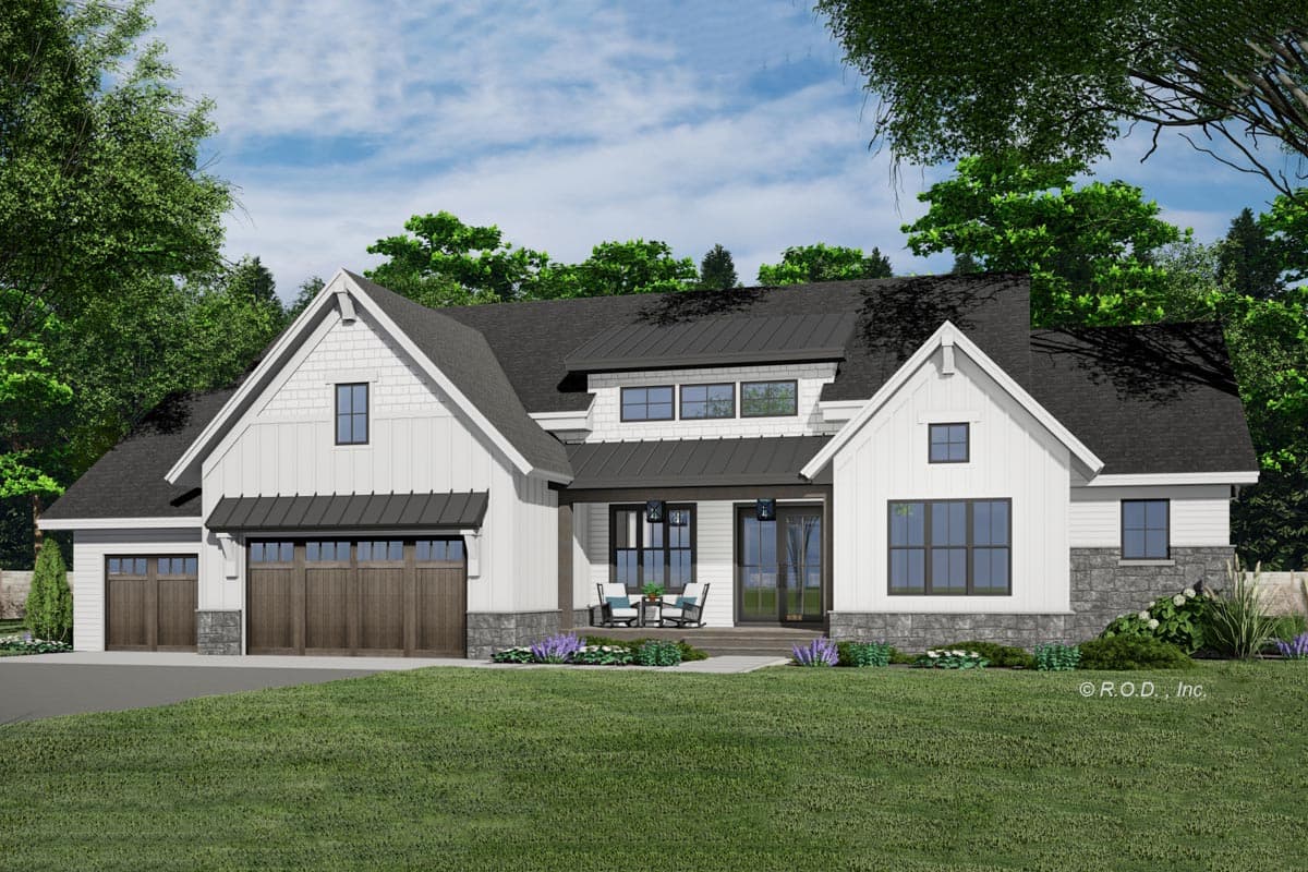 Plan 14774RK: 2176 Square Foot Contemporary Farmhouse with Two 10-Foot-Deep Rear Porches - Image #7 - Country, Craftsman, Modern Farmhouse, New American