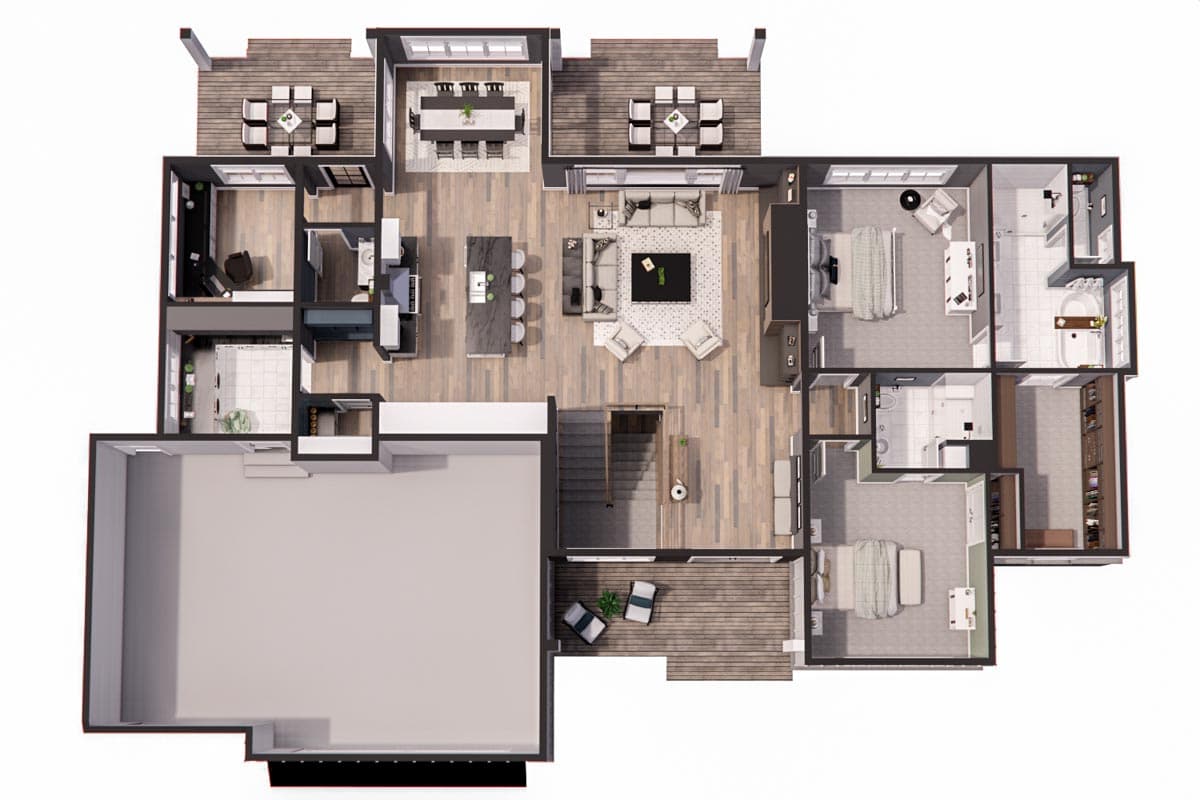 Plan 14774RK: 2176 Square Foot Contemporary Farmhouse with Two 10-Foot-Deep Rear Porches - Image #28 - Country, Craftsman, Modern Farmhouse, New American