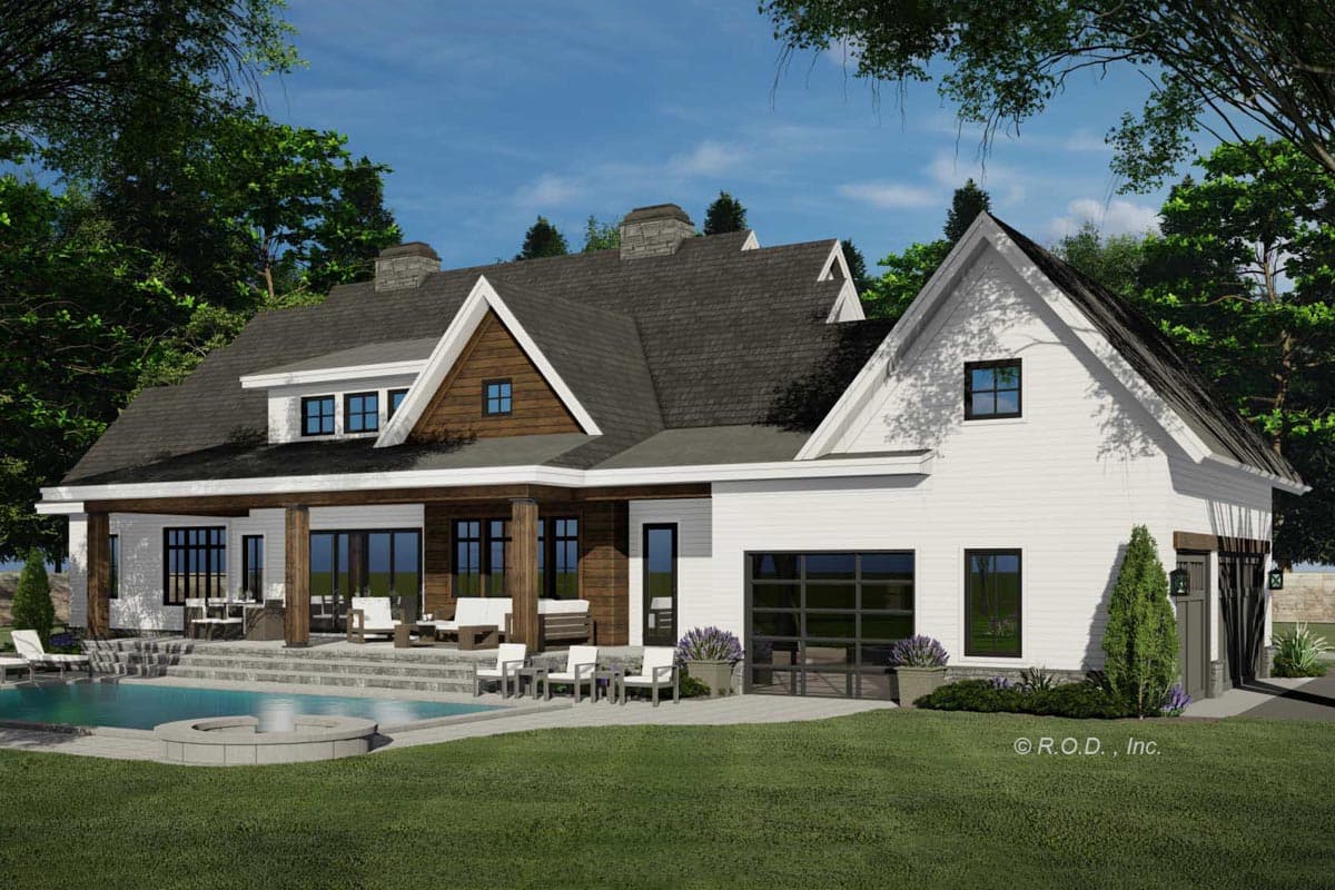 Plan 14778RK: 3,200 Square Foot Modern Farmhouse Plan with Two-Story Great Room - Image #5 - Country, Farmhouse, Modern Farmhouse, New American, Traditional