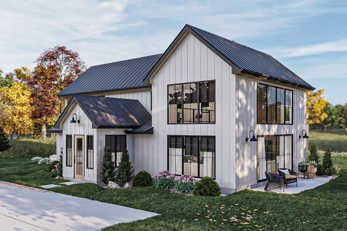Plan 623265DJ: Modern Barndominium-Style House Plan with Two-Story Great Room - Image #5 - Barndominium, Country, Farmhouse, Modern Farmhouse, New American