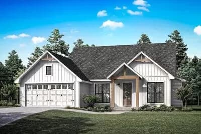 1700 Sq Ft Modern Farmhouse Plan with 4-Bedrooms