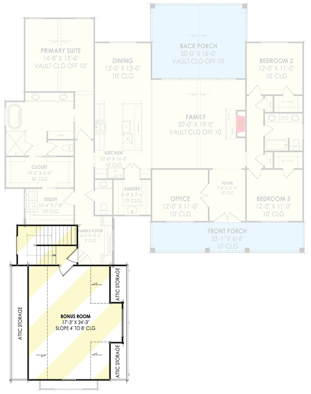 Plan 818068JSS: 2511 Square Foot Country Home Plan with Bonus Above Garage - Floor Plan - 2nd Floor - Country, Farmhouse, Traditional