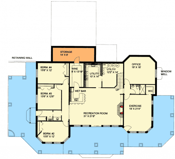 Plan 35407GH: Three Levels and a Massive Deck - Floor Plan - Basement - Mountain, Northwest, Vacation