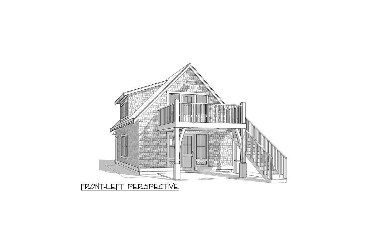 Plan 270081AF: Carriage House Plan with 1-Bed Apartment - Image #7 - Carriage, Cottage, Country, Shingle, Vacation