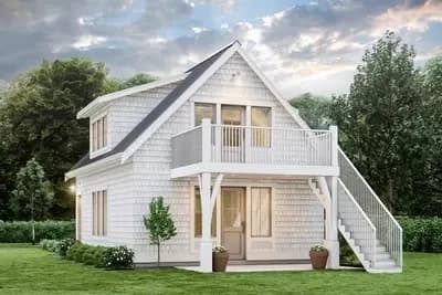 Carriage House Plan with 1-Bed Apartment