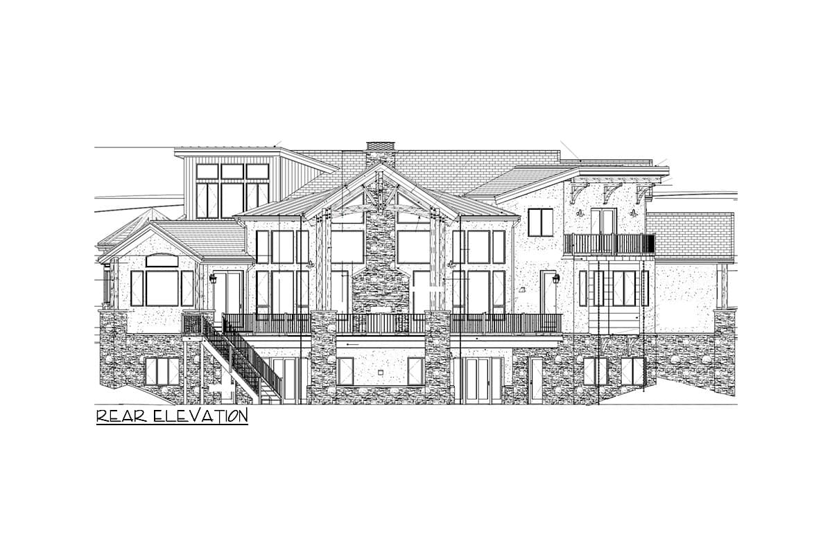 Plan 703008TYL: 5985 Square Foot 5 Bed House Plan with Finished Walkout Lower Level - Image #10 - Craftsman, Mountain