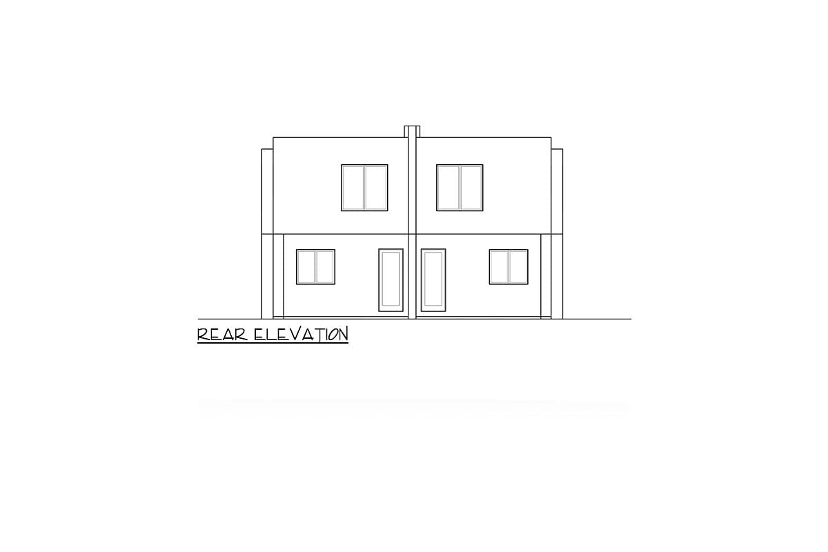 Plan 666218RAF: Modern Duplex with Side-By-Side 3-Bed Units Under 2000 Square Feet - Image #7 - Contemporary, Modern, Northwest