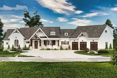 3-Bed Modern Farmhouse Ranch Home Plan with Expansion Opportunities