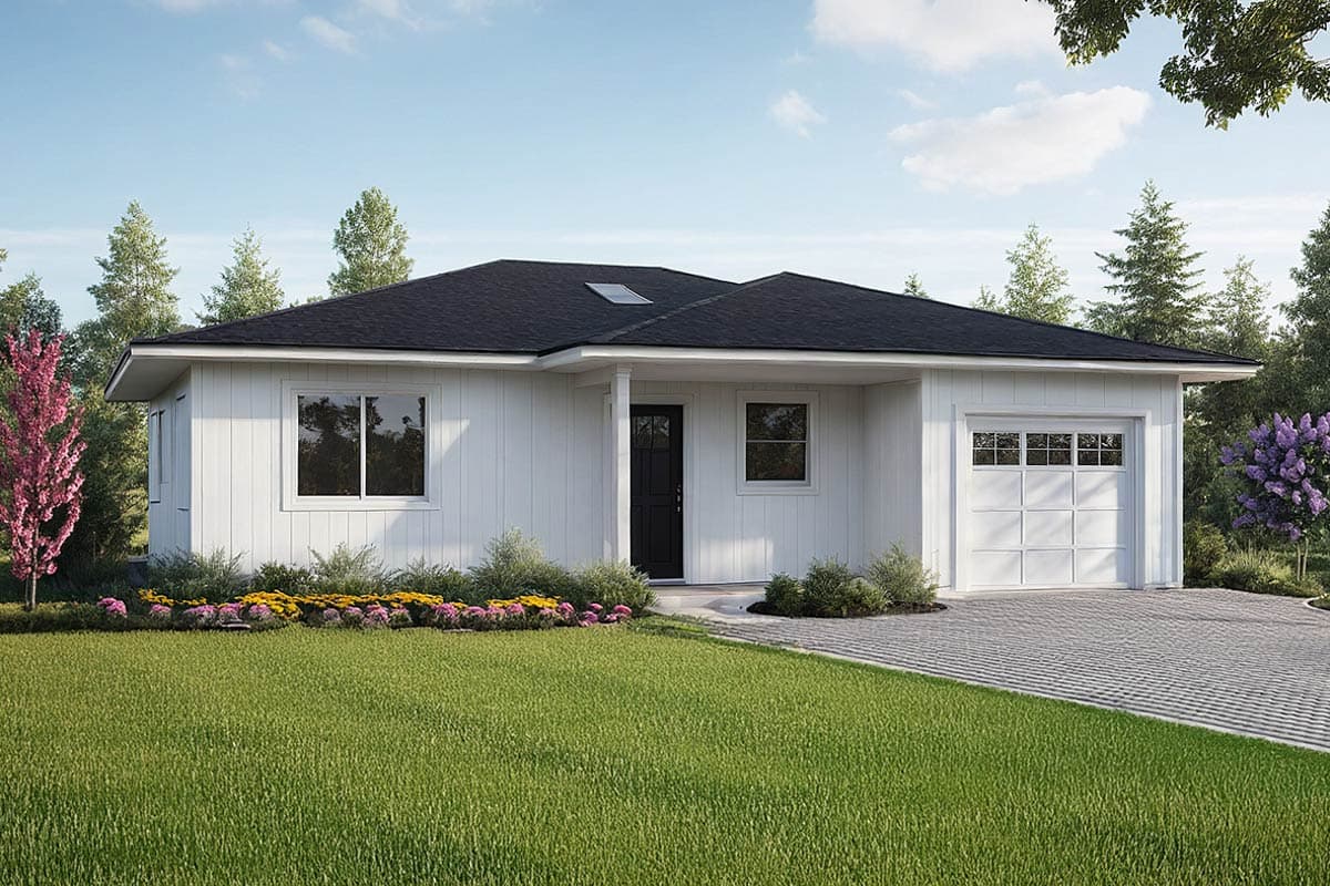 Plan 72390DA: Single-Story Home Plan with an Oversized 1-Car Garage - Image #1 - Prairie, Ranch, Traditional