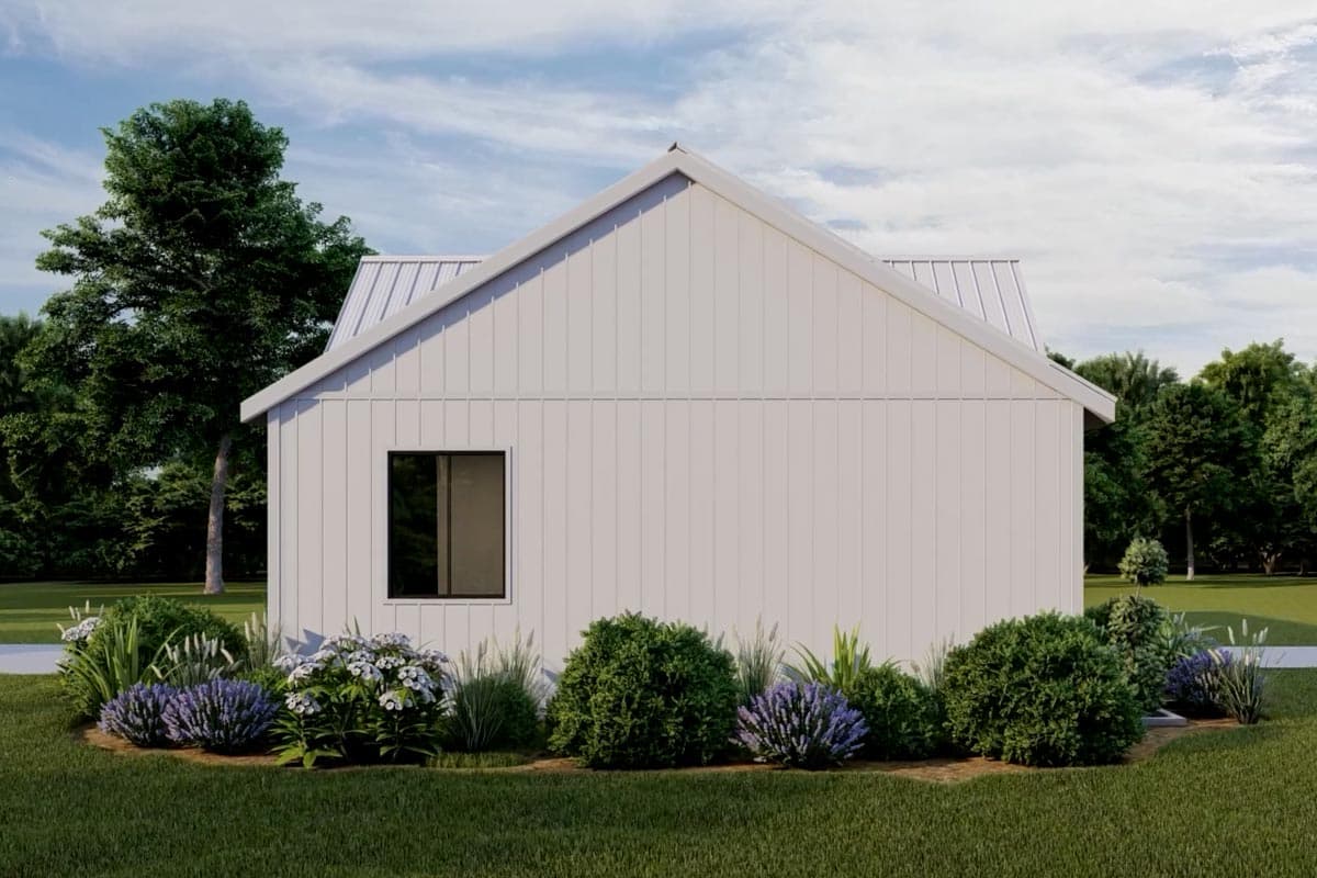 Plan 420104WNT: 2-Bed Modern Cottage House Plan Under 1000 Sq Ft with 15' Ceiling in Vaulted Great Room - Image #6 - Cabin, Contemporary, Cottage, Country, Modern, New American, Traditional, Vacation