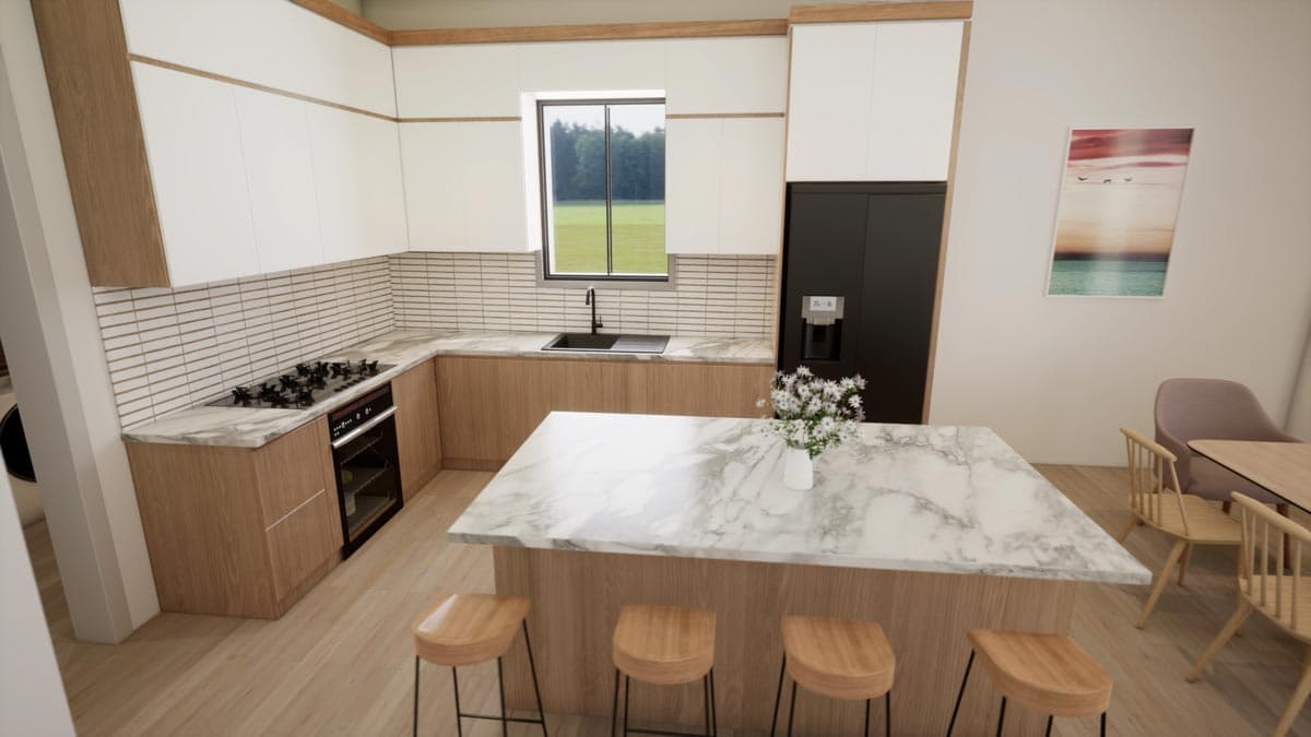 Plan 420104WNT: 2-Bed Modern Cottage House Plan Under 1000 Sq Ft with 15' Ceiling in Vaulted Great Room - Image #11 - Cabin, Contemporary, Cottage, Country, Modern, New American, Traditional, Vacation