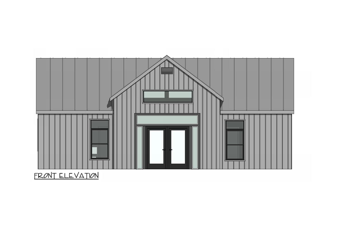 Plan 420104WNT: 2-Bed Modern Cottage House Plan Under 1000 Sq Ft with 15' Ceiling in Vaulted Great Room - Image #16 - Cabin, Contemporary, Cottage, Country, Modern, New American, Traditional, Vacation