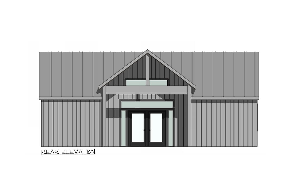 Plan 420104WNT: 2-Bed Modern Cottage House Plan Under 1000 Sq Ft with 15' Ceiling in Vaulted Great Room - Image #18 - Cabin, Contemporary, Cottage, Country, Modern, New American, Traditional, Vacation