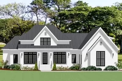 Three Bed House Plan Under 2900 Square Feet with Bonus Expansion