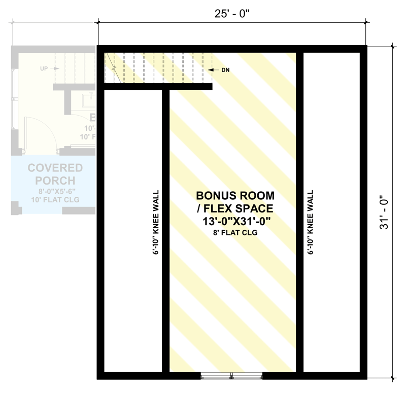 Plan 420106WNT: 526 Square Foot Rustic Garage with Workshop and Upstairs Bonus Space - Floor Plan - 2nd Floor - Country, Craftsman, Mountain, Rustic, Traditional