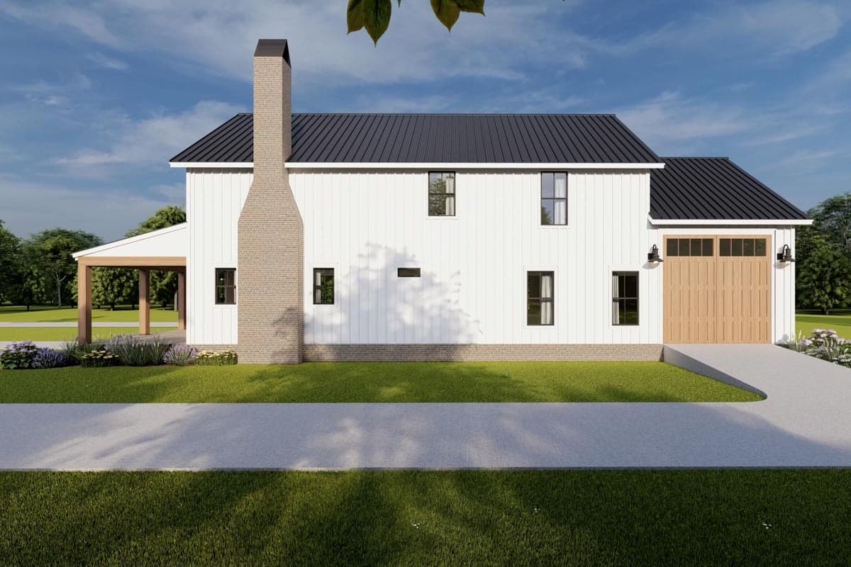 Plan 51946HZ: 4-Bed Two-Story Barndominium-Style Farmhouse Plan with Large Loft - 2417 Sq Ft - Image #8 - Barndominium, Country, Modern Farmhouse, New American, Rustic