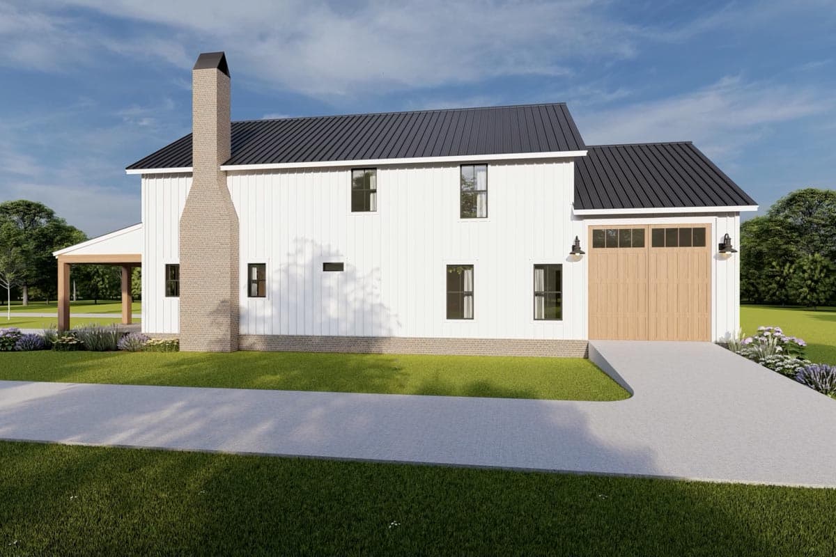 Plan 51946HZ: 4-Bed Two-Story Barndominium-Style Farmhouse Plan with Large Loft - 2417 Sq Ft - Image #9 - Barndominium, Country, Modern Farmhouse, New American, Rustic