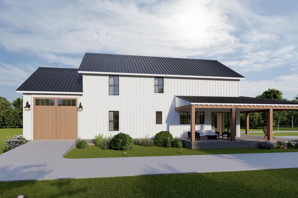 Plan 51946HZ: 4-Bed Two-Story Barndominium-Style Farmhouse Plan with Large Loft - 2417 Sq Ft - Image #13 - Barndominium, Country, Modern Farmhouse, New American, Rustic