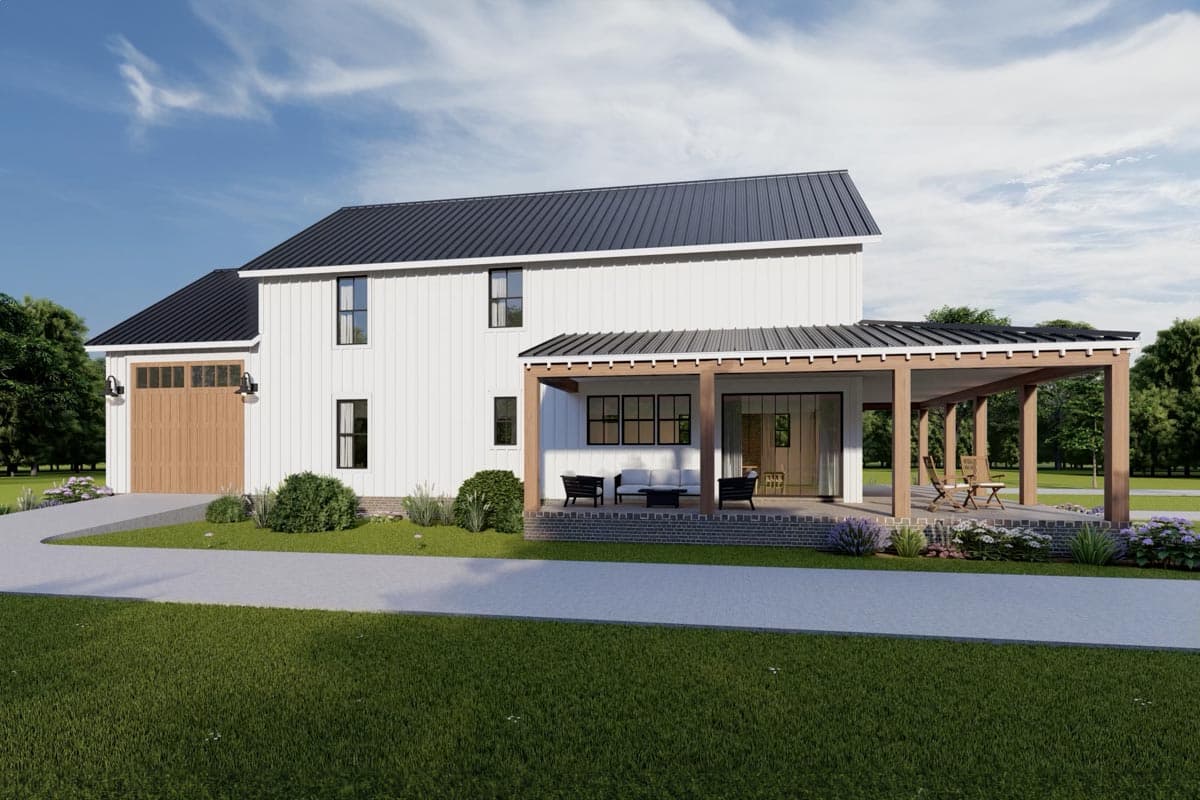 Plan 51946HZ: 4-Bed Two-Story Barndominium-Style Farmhouse Plan with Large Loft - 2417 Sq Ft - Image #15 - Barndominium, Country, Modern Farmhouse, New American, Rustic