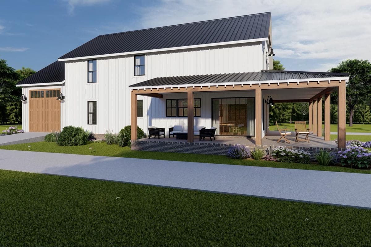 Plan 51946HZ: 4-Bed Two-Story Barndominium-Style Farmhouse Plan with Large Loft - 2417 Sq Ft - Image #16 - Barndominium, Country, Modern Farmhouse, New American, Rustic