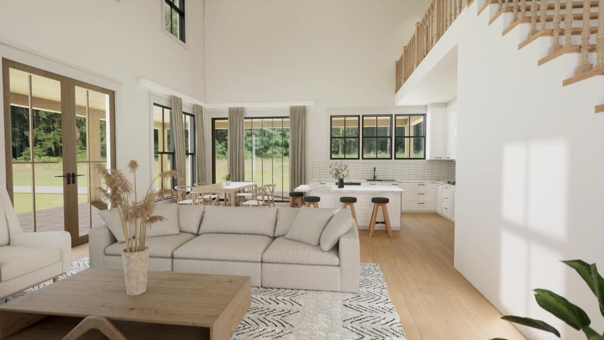 Plan 51946HZ: 4-Bed Two-Story Barndominium-Style Farmhouse Plan with Large Loft - 2417 Sq Ft - Image #18 - Barndominium, Country, Modern Farmhouse, New American, Rustic