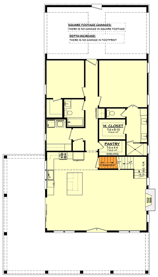 Plan 51946HZ: 4-Bed Two-Story Barndominium-Style Farmhouse Plan with Large Loft - 2417 Sq Ft - Floor Plan - Basement Stairs Location - Barndominium, Country, Modern Farmhouse, New American, Rustic