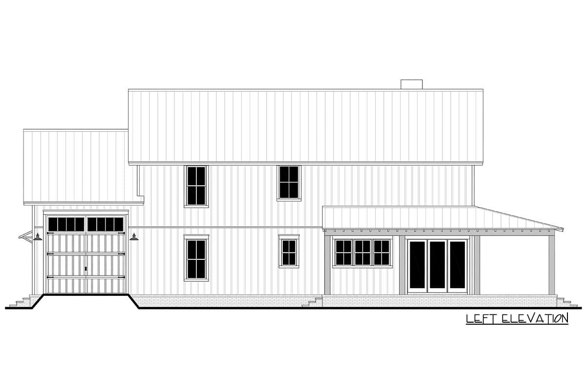 Plan 51946HZ: 4-Bed Two-Story Barndominium-Style Farmhouse Plan with Large Loft - 2417 Sq Ft - Image #38 - Barndominium, Country, Modern Farmhouse, New American, Rustic