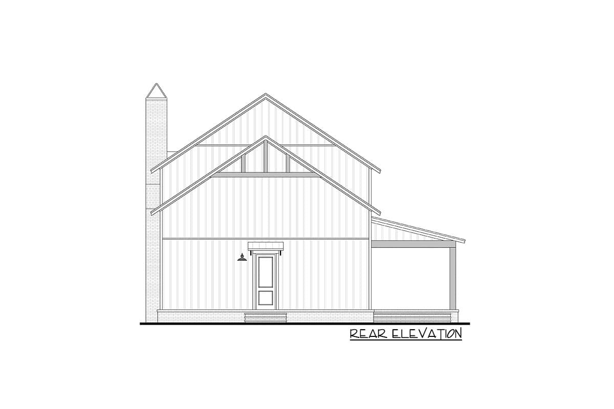 Plan 51946HZ: 4-Bed Two-Story Barndominium-Style Farmhouse Plan with Large Loft - 2417 Sq Ft - Image #39 - Barndominium, Country, Modern Farmhouse, New American, Rustic