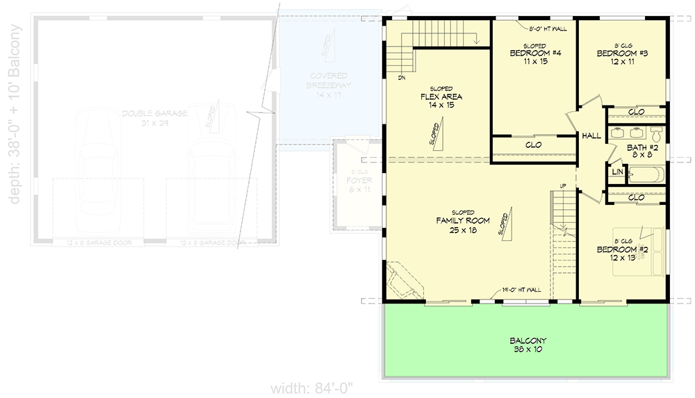 Plan 680172VR: 3212 Sq Ft Lake House Plan with 4 Bedrooms Plus Loft and 2-Car Garage - Floor Plan - 2nd Floor - Country, Mountain, Rustic