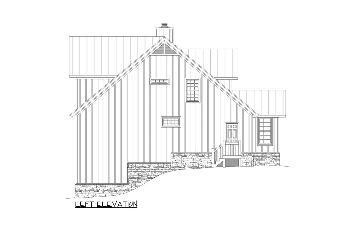 Plan 680173VR: 4-Bed Back Woods House Plan with Lower Level ADU Apartment and Drive-Under Garage - Image #4 - Country