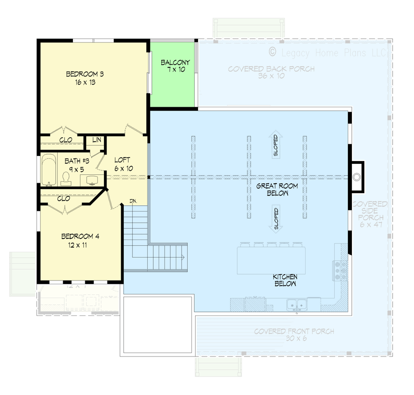 Plan 680173VR: 4-Bed Back Woods House Plan with Lower Level ADU Apartment and Drive-Under Garage - Floor Plan - 2nd Floor - Country