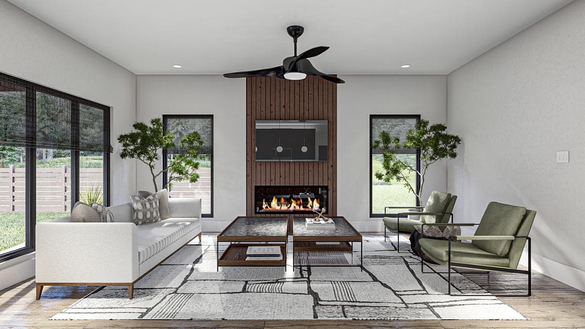 Plan 623266DJ: 2200 Sq. Ft. Modern Prairie House Plan with Home Office and Upstairs Laundry - Image #6 - Modern, Prairie