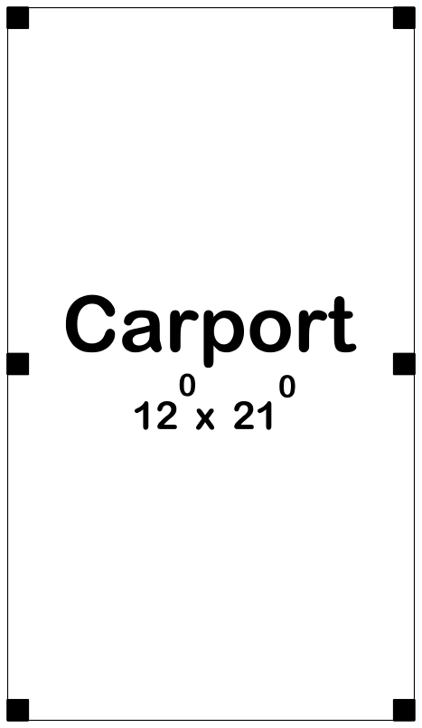 Plan 623268DJ: 252 Square Foot Carport with Sloping Metal Roof - Floor Plan - Main Level