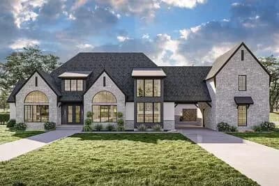5 Bed Transitional House Plan with 3 Lofts and 2 Laundry Rooms and 1 Apartment