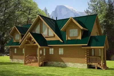 Spacious Log Home Plan