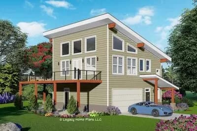 3-Bed Modern Mountain Home with Wraparound Balcony and Artist's Loft