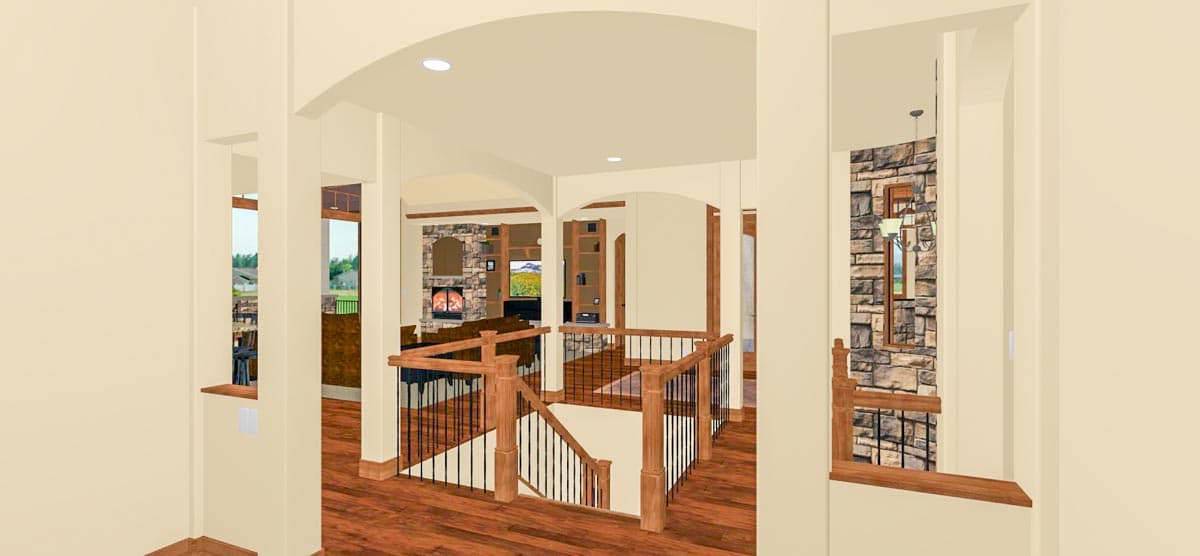 Plan 703010TYL: Transitional House Plan with Finished Lower Level and an Angled 3-Car Garage - Image #41 - European, Transitional