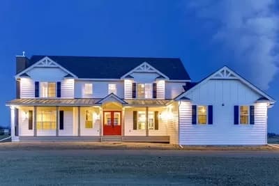 Contemporary Farmhouse Plan Under 3500 Sq Ft with 5 Bedrooms and a Loft with 2 Overlooks
