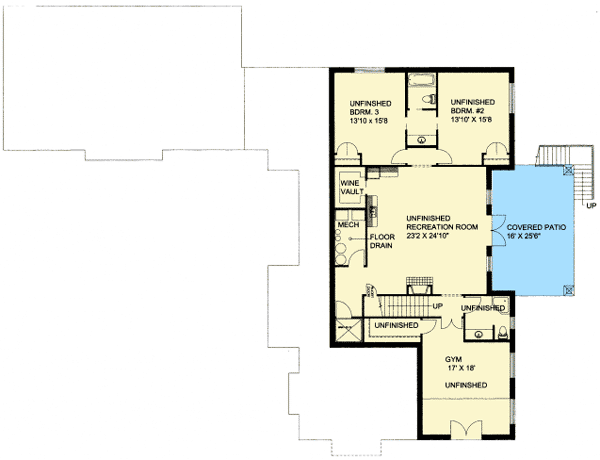 Plan 35436GH: Remarkable Sightlines - Floor Plan - Basement - Craftsman, Northwest