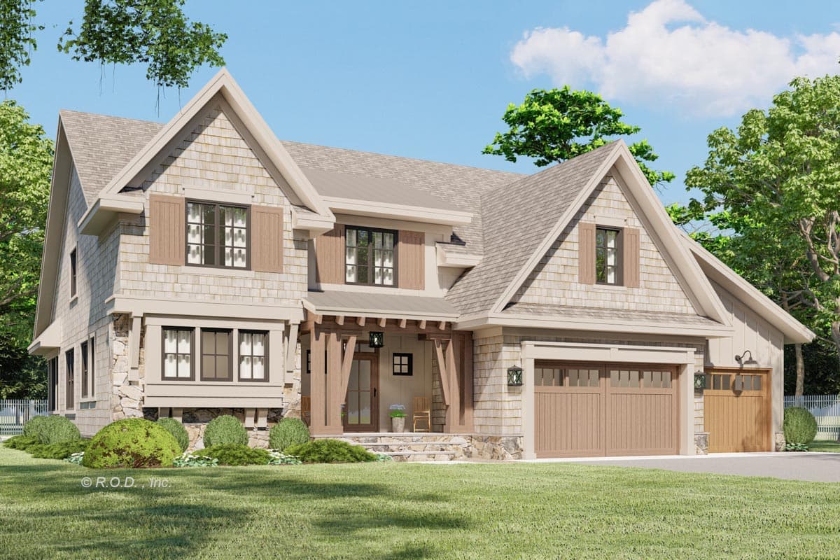 Plan 14780RK: 3 Bed 2 Story Craftsman Home Plan Under 2700 Square Feet with Main Floor Home Office - Image #7 - Craftsman, Shingle