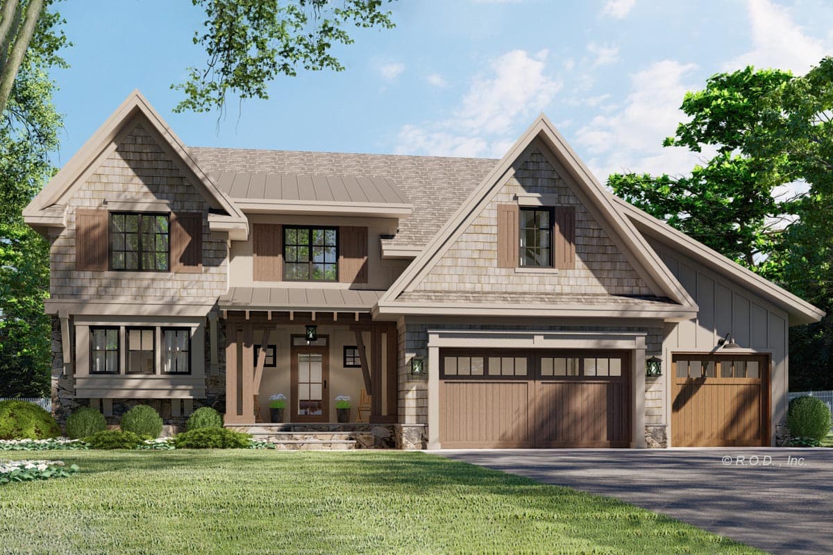 Plan 14780RK: 3 Bed 2 Story Craftsman Home Plan Under 2700 Square Feet with Main Floor Home Office - Image #9 - Craftsman, Shingle