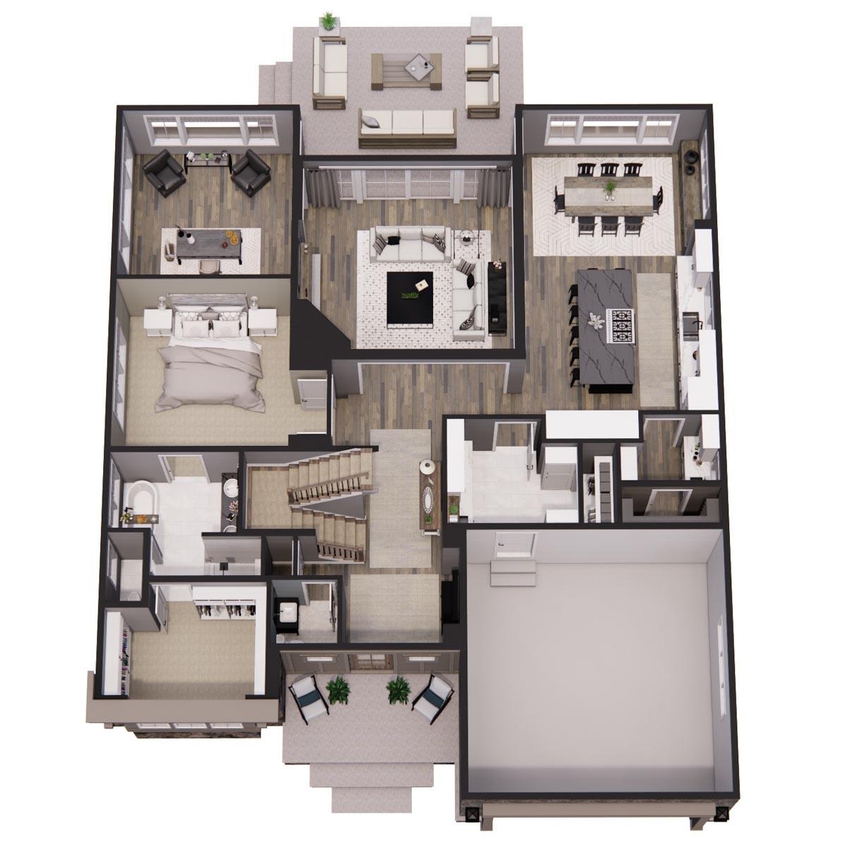 Plan 14781RK: 4 Bed 2 Story Craftsman-Style House Plan Under 3200 Square Feet with 2 Laundry Rooms - Image #44 - Country, Craftsman, Shingle