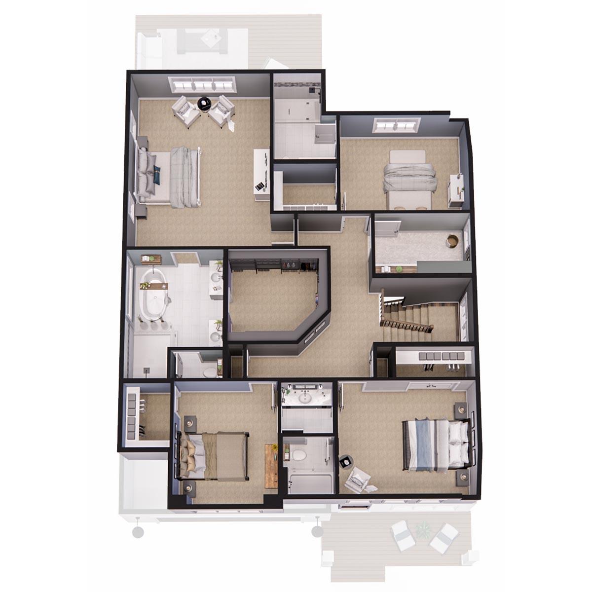 Plan 14782RK: 3047 Square Foot 4 Bed New American House Plan with Upstairs Beds and Laundry - Image #66 - Country, Craftsman, Modern Farmhouse, New American