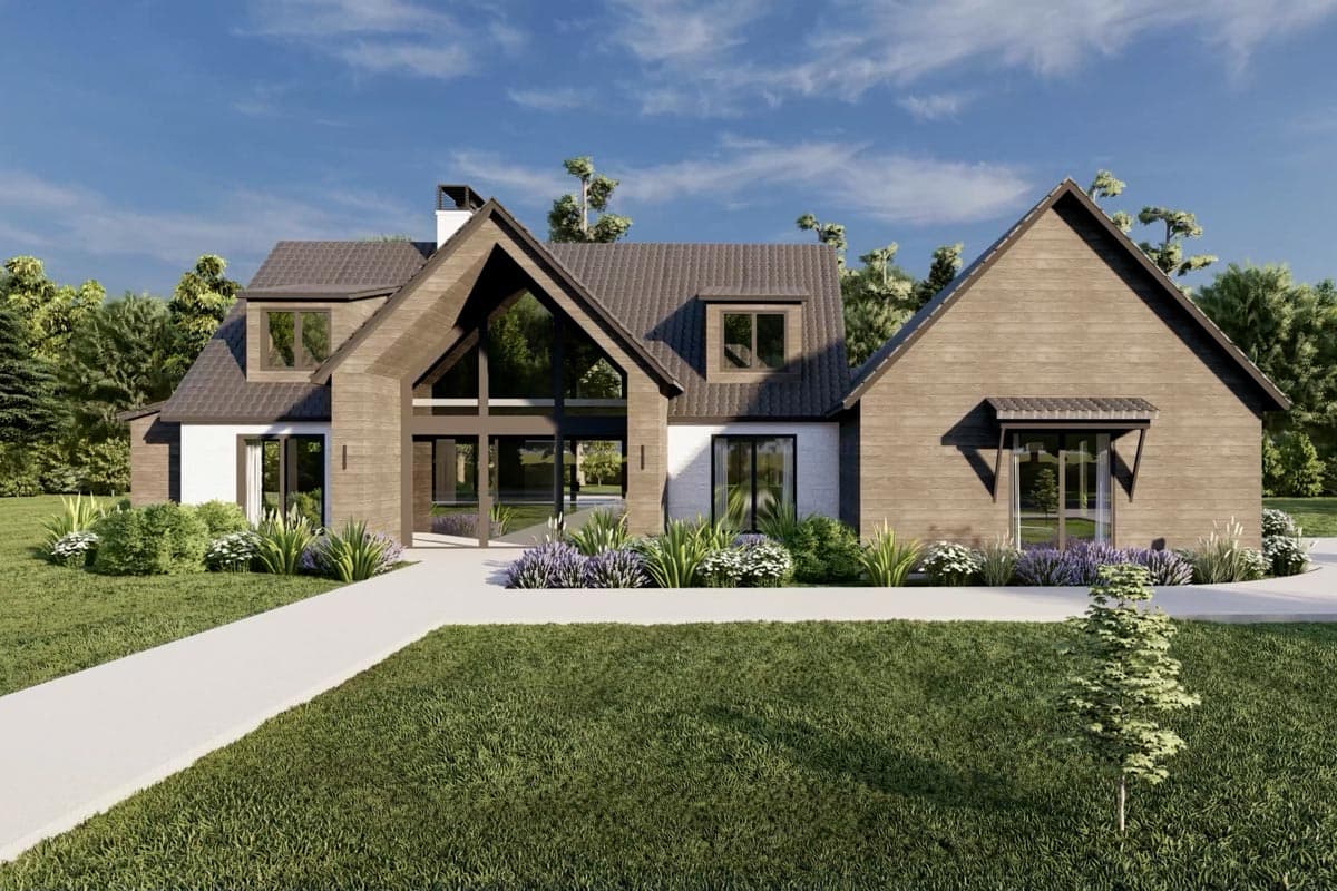 Plan 818070JSS: 4-Bed Scandinavian Farmhouse Plan with Vaulted Dining and Great Room - 2524 Sq Ft - Image #5 - Contemporary, Modern Farmhouse, Scandinavian, Transitional