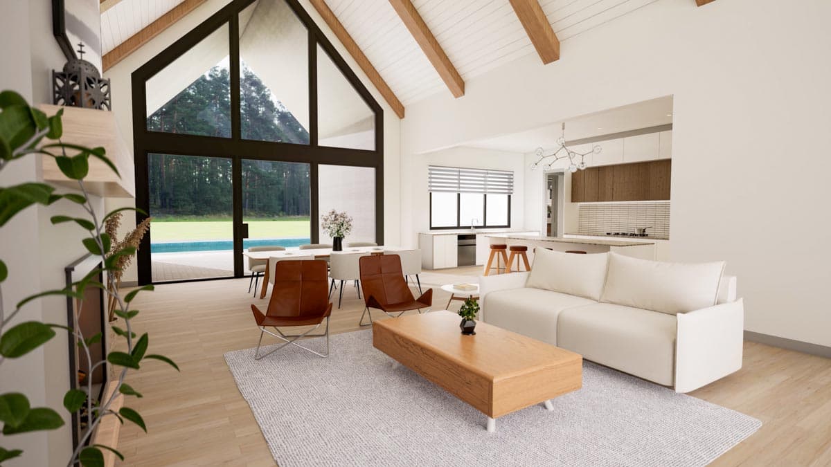 Plan 818070JSS: 4-Bed Scandinavian Farmhouse Plan with Vaulted Dining and Great Room - 2524 Sq Ft - Image #6 - Contemporary, Modern Farmhouse, Scandinavian, Transitional