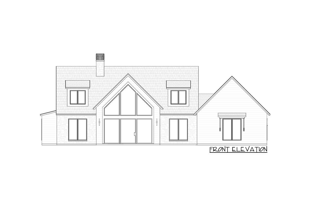 Plan 818070JSS: 4-Bed Scandinavian Farmhouse Plan with Vaulted Dining and Great Room - 2524 Sq Ft - Image #27 - Contemporary, Modern Farmhouse, Scandinavian, Transitional